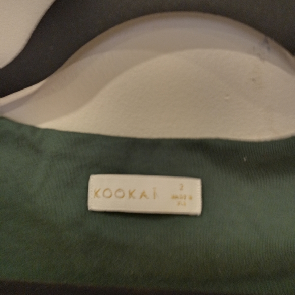 Kookai Dark Green V plunge cropped Top in size 2 equiv M - Picture 3 of 6